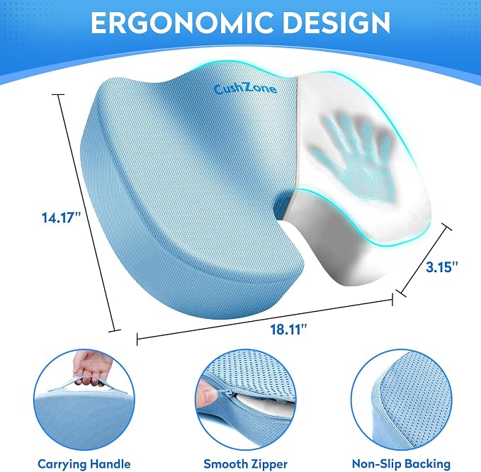 CushZone Seat Cushion, Office Chair Cushions, Car Seat Cushion, Non-Slip - Image 2