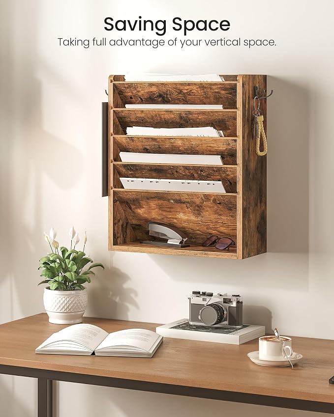 CHOEZON Wall File Organizer, 6-Tier Vertical Mount Hanging Holder - Image 4