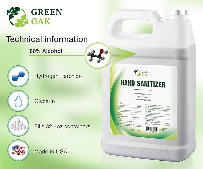 Green Oak Hand Sanitizer Hand Sanitizer Spray Refill (1 Gallon)-DeskLoop Office