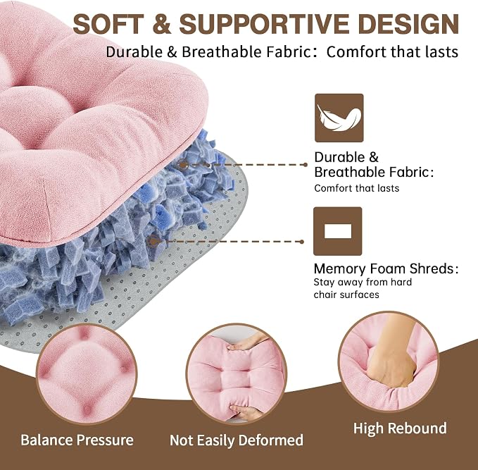 BETU Pink Chair Cushions for Dining Chairs Set of 6, 3.5" Thick Kitchen Table - Image 8