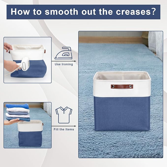 Bagnizer 13x13 Cube Storage Bins, Collapsible Fabric Storage Box, 4 Pack Closet - Image 5