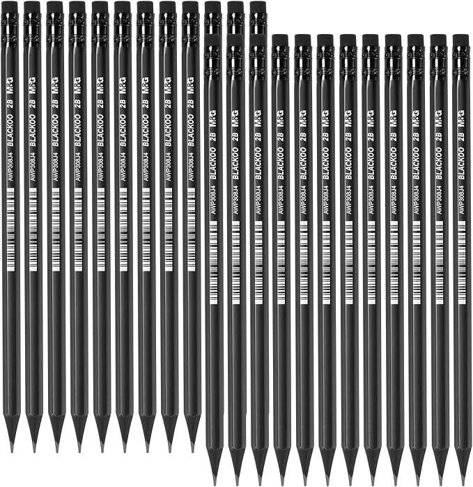 M&G BLACKOO Series 2B Wood-Cased Pencils, Bulk Black Pencils by MG