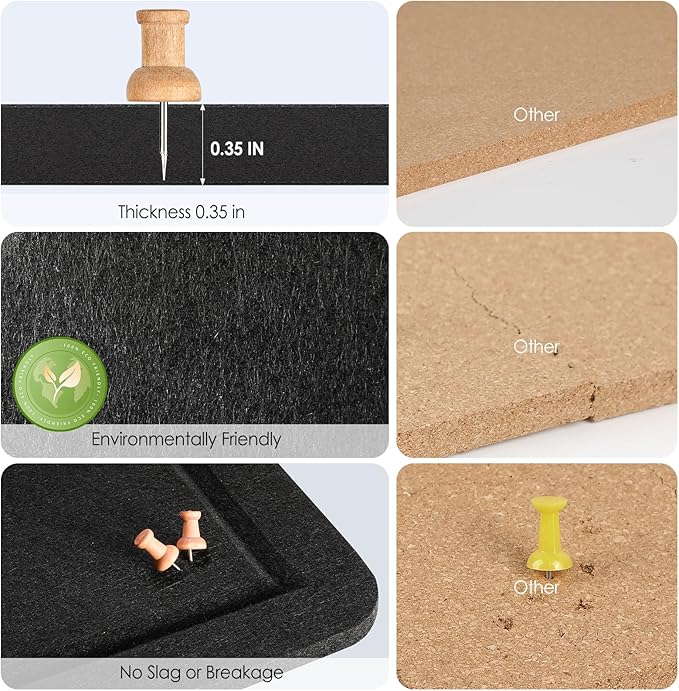 MaxGear Large Bulletin Board 36" x 24", Foldable Felt Board Vision Board Supplies, Cork Board for Office, Home, School, Small Pin Boards for Walls Decorative Display Board Black-DeskLoop Office