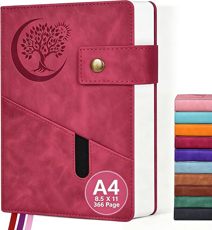 PAIBAS 8.5 x 11 Lined Notebook Journal 366 Pages Leather Journal by PAIBAS