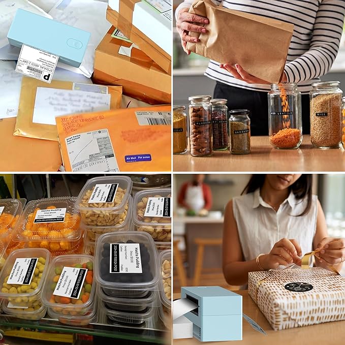 Nelko Bluetooth Thermal Shipping Label Printer, 4x6 Shipping Label Printer for Shipping Packages, Support Android, iPhone and Windows, Widely Used for Amazon, Ebay, Shopify (Blue)-DeskLoop Office