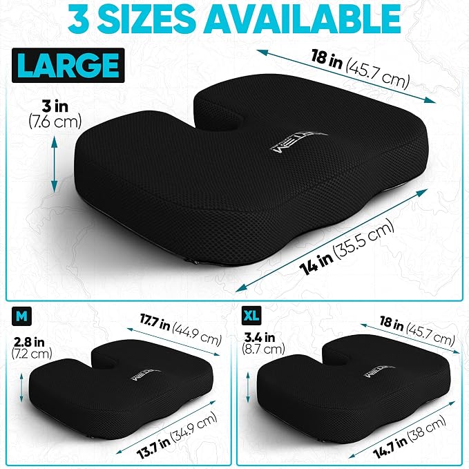 FORTEM Seat Cushion, Office Chair Cushion, Memory Foam Car Seat Cushions - Image 2