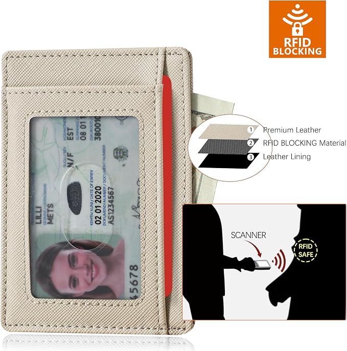 Travelambo Front Pocket Minimalist Leather Slim Wallet RFID Blocking Medium Size - Image 4