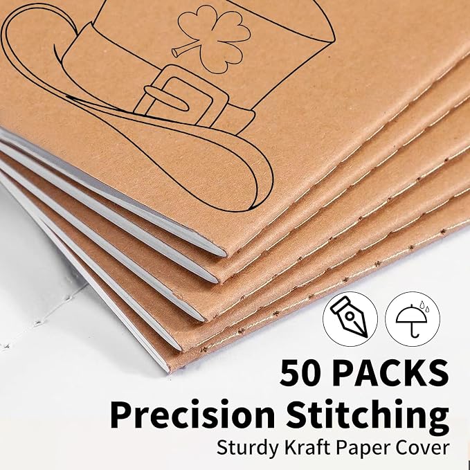 50 Pack A5 Lined Kraft Notebook Journals 8.3x5.5 In，Travel Journals Notebooks - Image 3