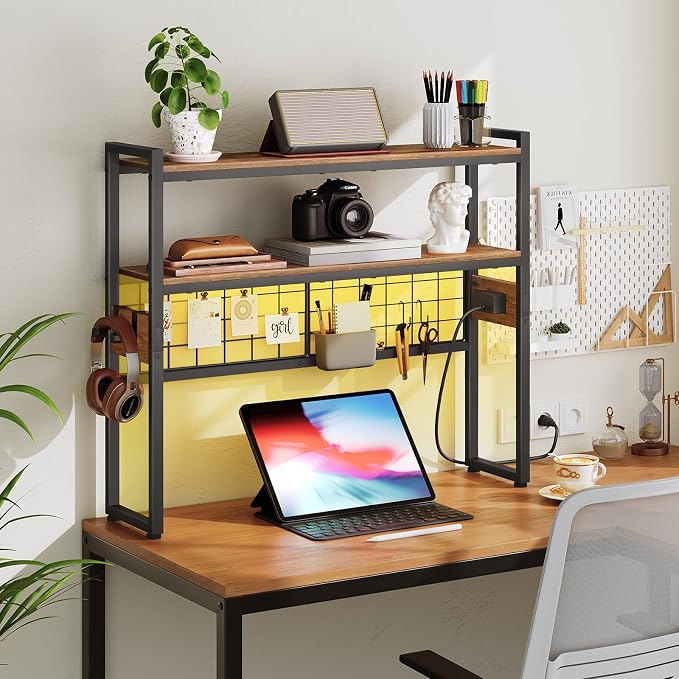 HOOBRO Desktop Bookcase, 2-Tier Desktop Organizer, 29.9" Wooden Office Storage - Image 2