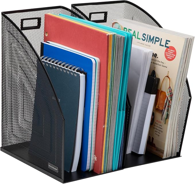 Mind Reader Vertical File Storage, Desktop Organizer, Metal Mesh, 6.25" L x 10" - Image 4