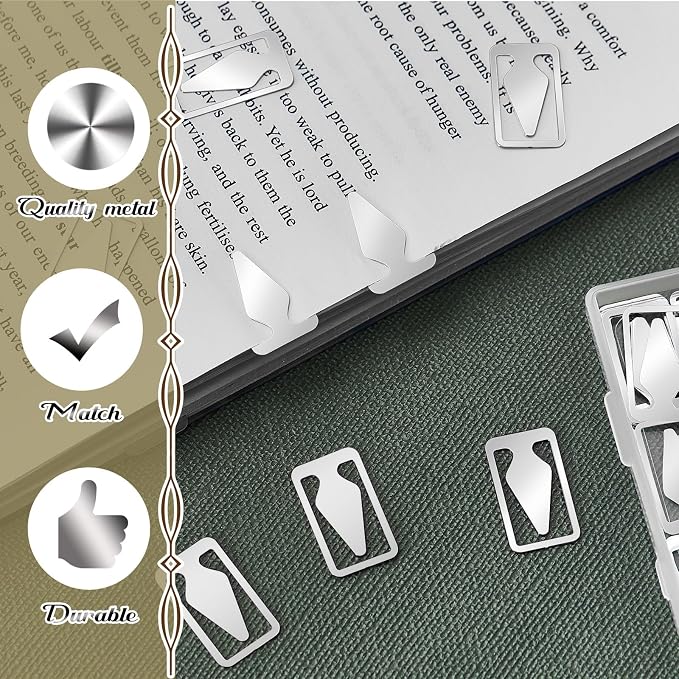 Spakon 100 Count Tin Mixed Metals Book Line Markers Arrow Bookmarks and Page - Image 3