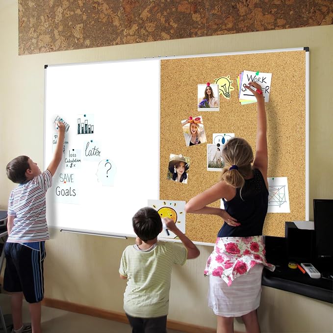 XBoard Extra Large Magnetic White Board and Bulletin Corkboard Combination - Image 5