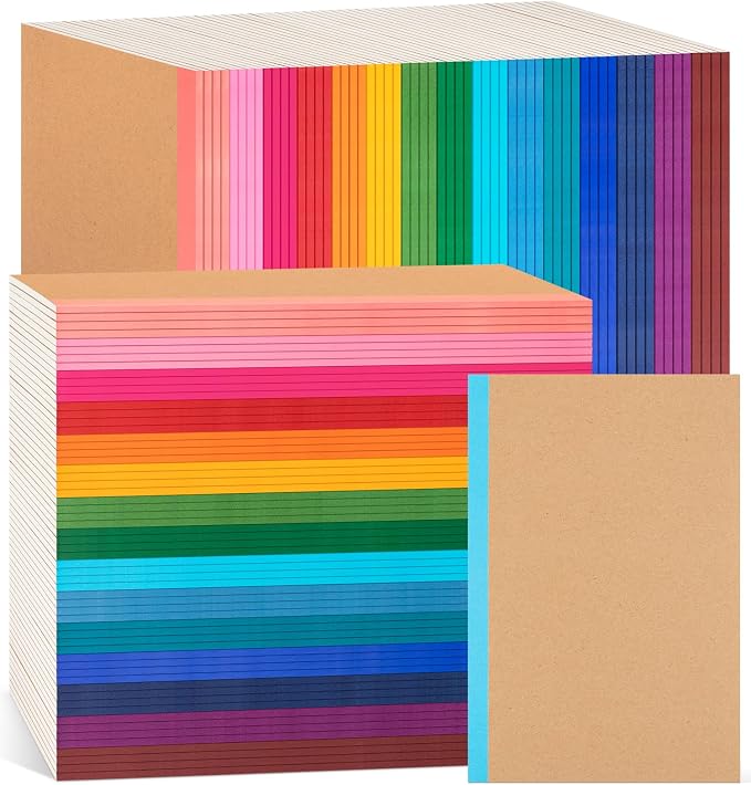 120 Pack Lined Notebook Journals Bulk, A5 College Ruled Composition Notebook by ALKALO