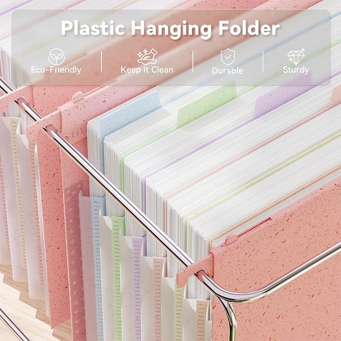 ANSOOK Hanging File Folders Letter Size, 7 Accordion Pockets Expandable File - Image 2