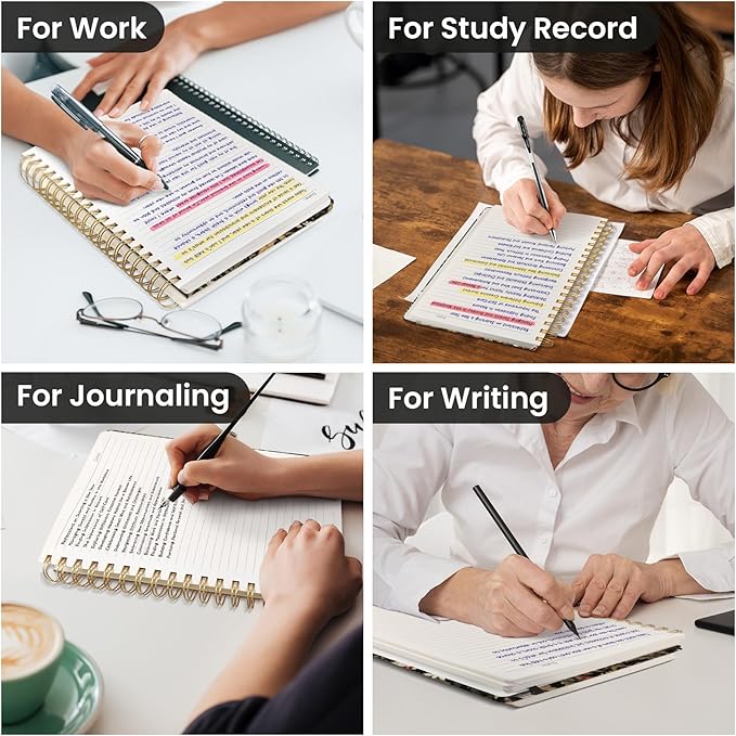 Lined Spiral Notebook Journal for Work, 300 Pages Thick B5 (7.1"x10") College Ruled Journal for Women & Writing, Hardcover Notebook for Note Taking, Perfect for Office Home School Supplies, Mushroom-DeskLoop Office