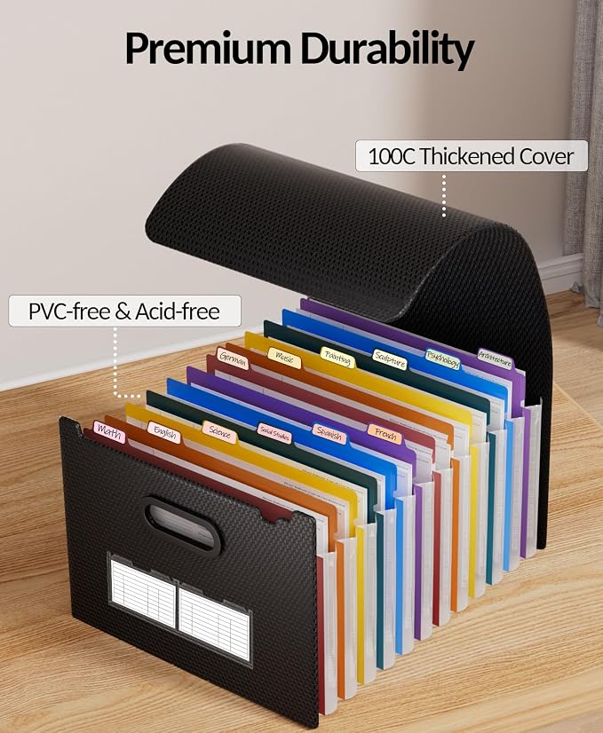 Sooez Upgraded Accordion File Organizer, Expanding File Folder - Image 4