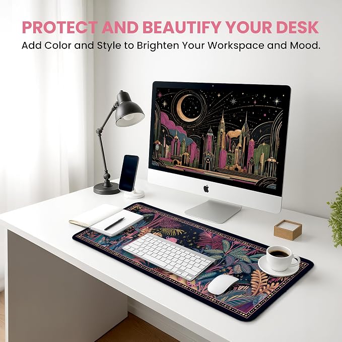 Aesthetic Desk Mat, Cute Midnight Jungle Desk Pad Protector - Image 6