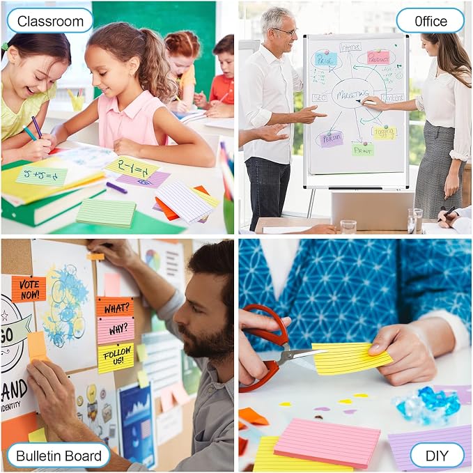 Utron 248 Sheets Colored Index Cards 3x5, Double-Sided Blank Notes Flash Cards - Image 7