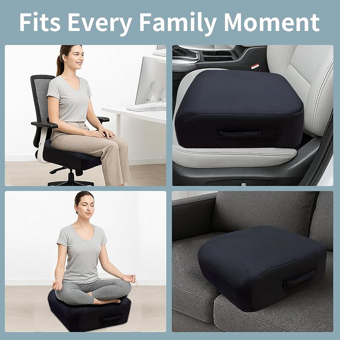 6" Extra Thick Memory Foam Office Chair Cushion – 2-Layer Booster Seat - Image 8