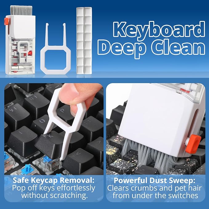 Upgraded Keyboard Cleaning Kit, Microfiber Cloth, Wipes-Cleaning Set - Image 2