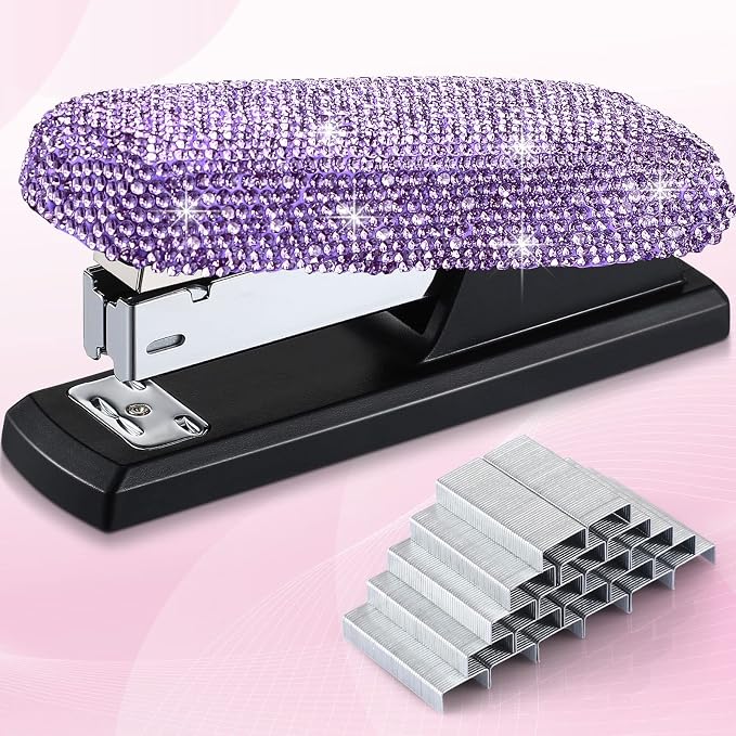 Yexiya Purple Sparkle Bling Stapler by Yexiya