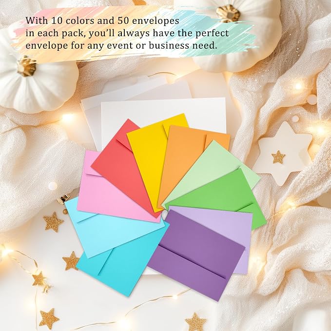 Slapaflife 50 Pack 5x7 Envelopes, 5x7 Colored Self-Seal Envelopes - Image 7