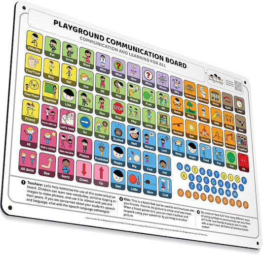 Weather-Proof Aluminum School Playground Communication Board by SmartySymbolsCommunication