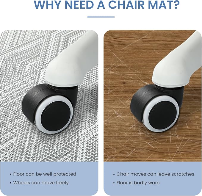 Chair Mat for Hardwood & Tile Floor, Anti Slip, Floor Protector for Home Office - Image 6