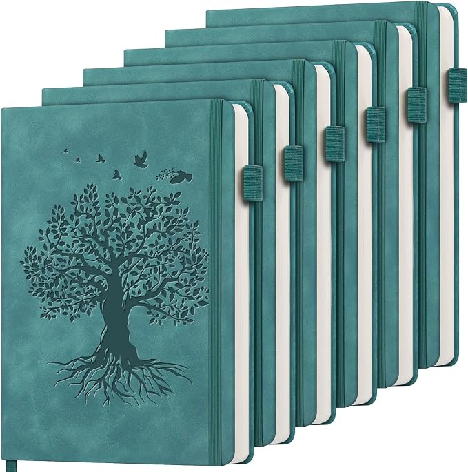 6 Pack Lined Journal Notebook for Women Men, A5 Hardcover Leather Journals for by ALKALO