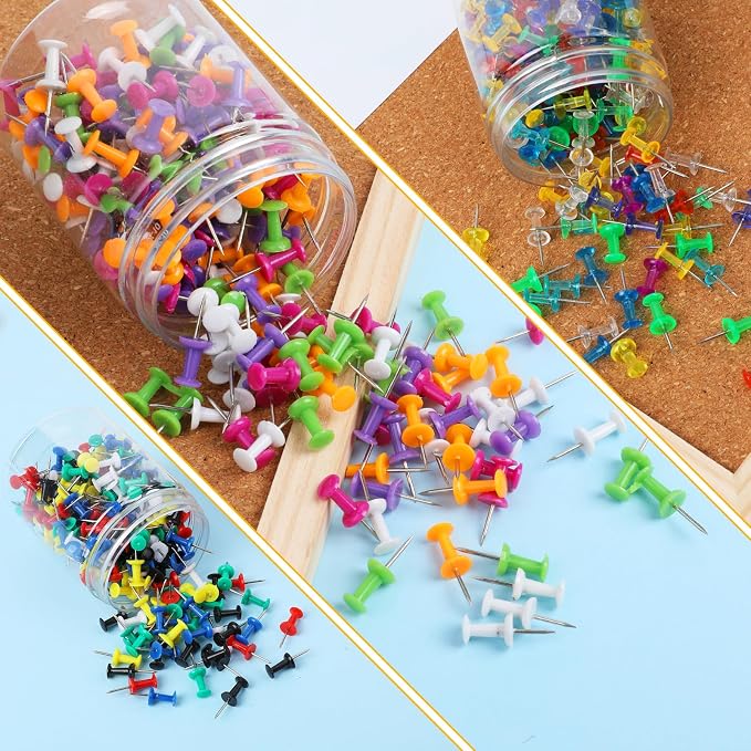 750Pcs Assorted Colors Thumb Tacks - Image 4