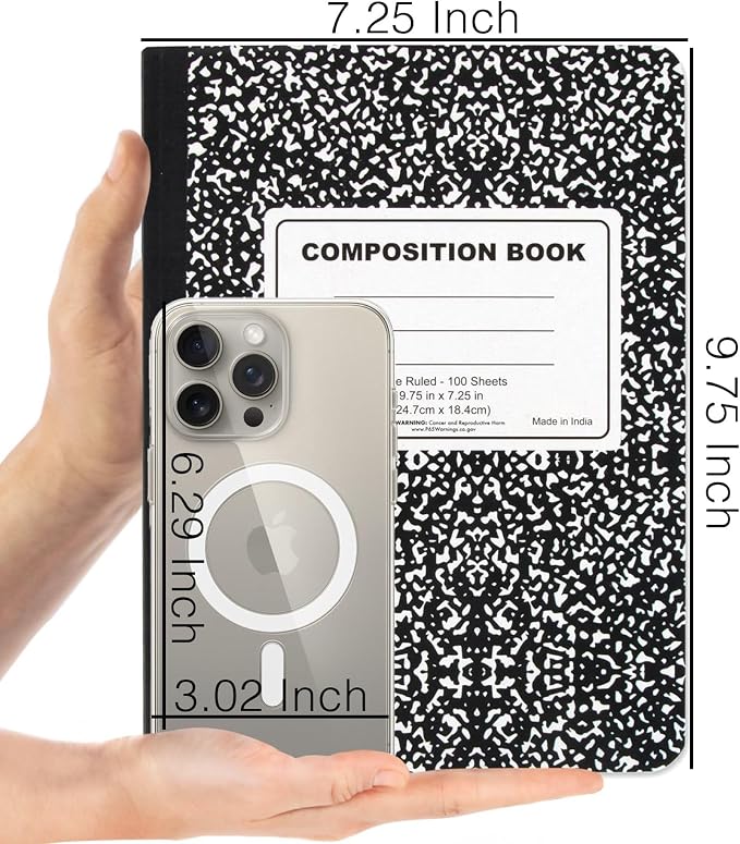 Trail maker Composition Notebooks, College Ruled Marble Cover, 200 Pages - Image 3