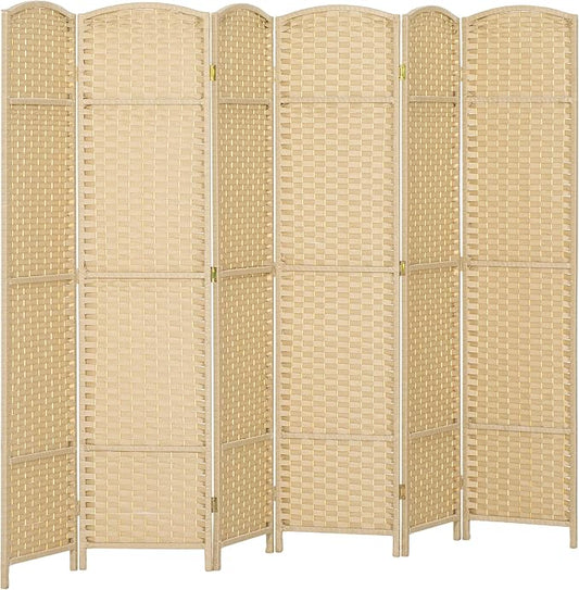 HOMCOM Room Divider, 6 Panel Folding Privacy Screen, 5.6' Tall Freestanding by HOMCOM