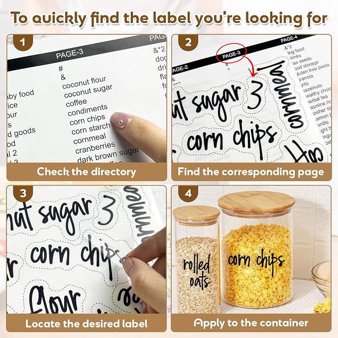 170PCS Food Pantry Labels, Kitchen Container Storage Labels Spice Organize - Image 4