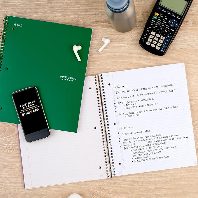 Five Star Spiral Notebook + Study App, 3 Subject, College Ruled Paper, Fights - Image 8