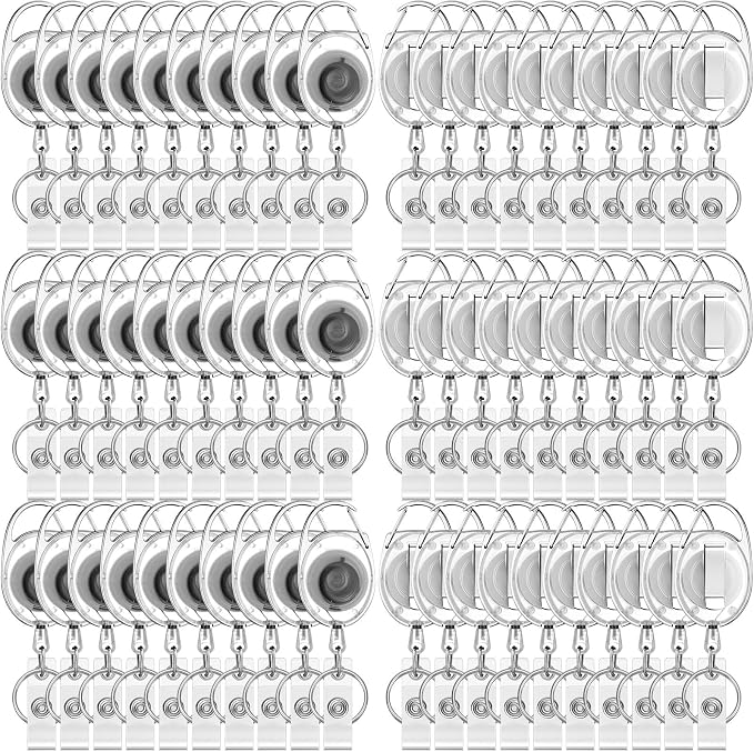 Honoson 50 Pcs Heavy Duty Retractable Badge Reels Batch ID Badge Holder by Honoson