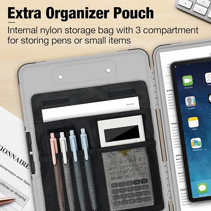 Sooez Toughest Clipboard with Storage, Internal Pen Pouch Included, Letter/ A4 - Image 2