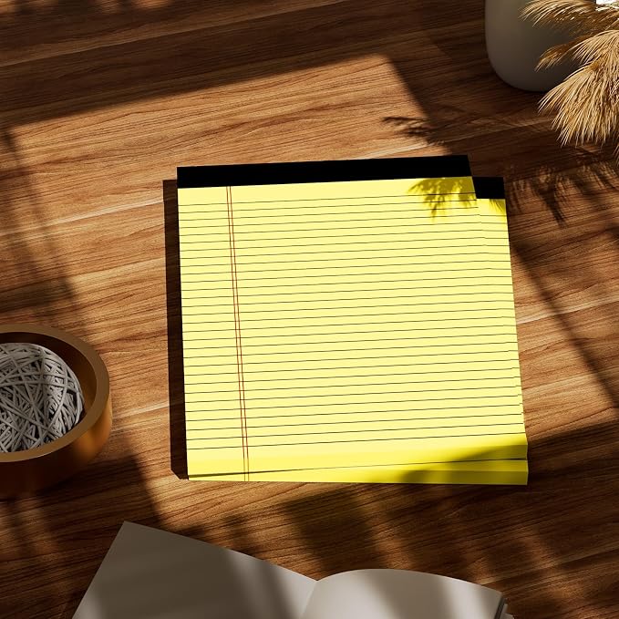 Yellow Legal Pads 8.5 x 11 Note Pads Wide Ruled 2 Pack, Notepad 8.5 x 11 Inch - Image 6