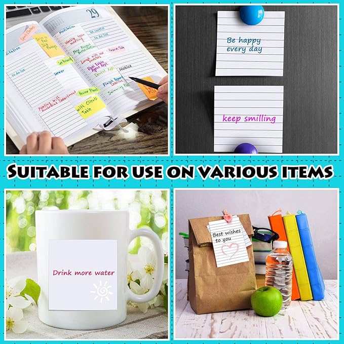 Yexiya 64 Pcs Lined Sticky Notes Self Stick Notes with Lines Bright Assorted Colors Sticky Pad for Home Office Products Post Memos, 1920 Sheets(3 x 3 Inch, 4 x 6 Inch,Mixed Color)-DeskLoop Office