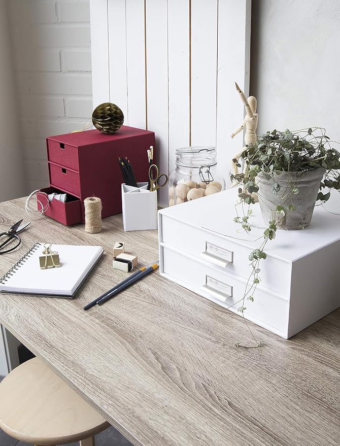 Bigso Box of Sweden Birger 2-Drawer Fiberboard Label Frame Document Letter Box - Image 8