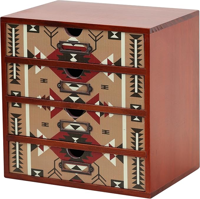 Boho Navajo Wooden Desk Organizer by PrimoSupply