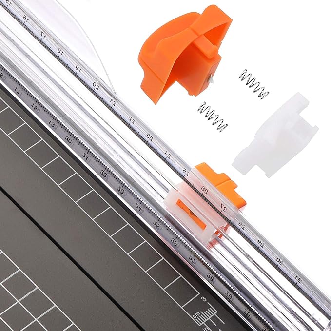 Firbon A4 Paper Cutter 12 Inch Titanium Paper Trimmer Scrapbooking Tool with Automatic Security Safeguard and Side Ruler for Craft Paper, Coupon, Label and Cardstock (Black)-DeskLoop Office