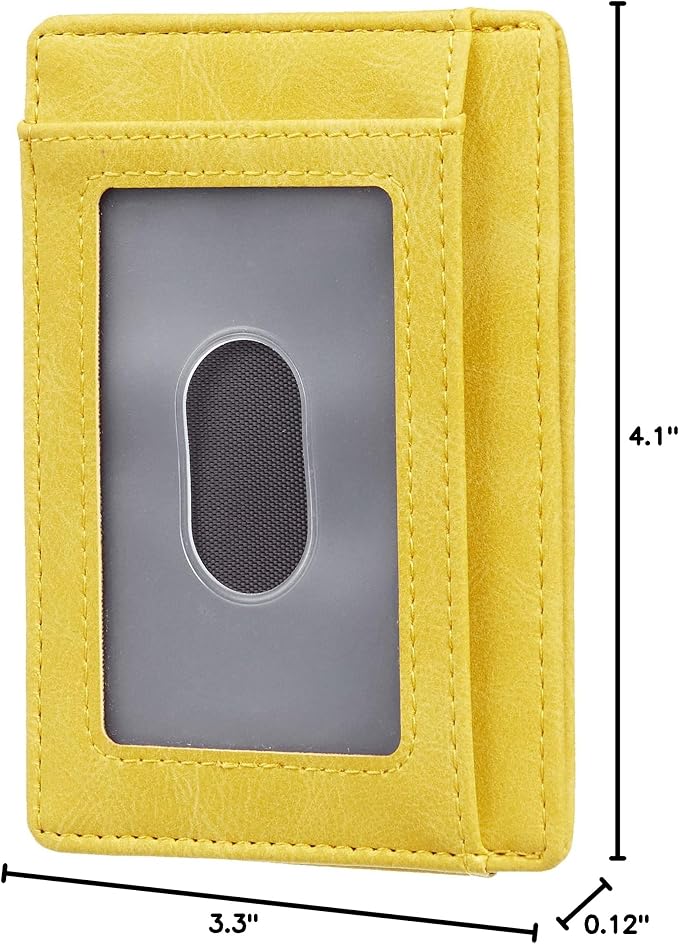 Travelambo Slim Wallet Front Pocket Minimalist Leather RFID Blocking Medium Size - Image 5