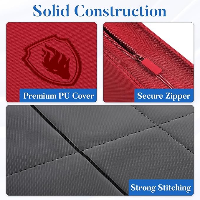 Premium Zip Card Binder 12 Pocket, Fabmaker 912 Pockets Trading Card Binder - Image 2