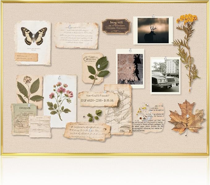 Fabric Bulletin Board, Upgraded Canvas Surface, Wall Mounted, by QUEENLINK