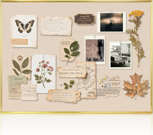 Fabric Bulletin Board, Upgraded Canvas Surface, Wall Mounted, by QUEENLINK
