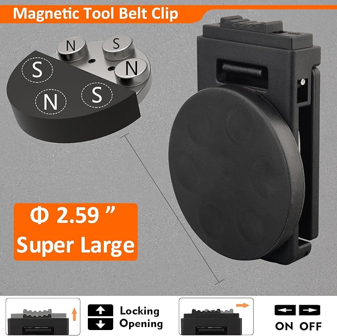 MUTUACTOR Tool Holster Belt Clip, Heavy-Duty Magnetic Tool Holder - Image 3