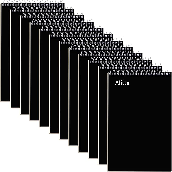 Steno Pads Spiral 6x9-12 Pack - Gregg Ruled, Perfect for Work, School, and Home Use, Easy Tear-Off Pages, White Paper - No Ink Bleeds - 80 Sheets-DeskLoop Office