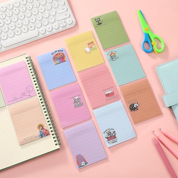 12 Pcs Funny Sticky Notes for Work 4x3 Inches Sarcastic Self Adhesive Notepads - Image 7