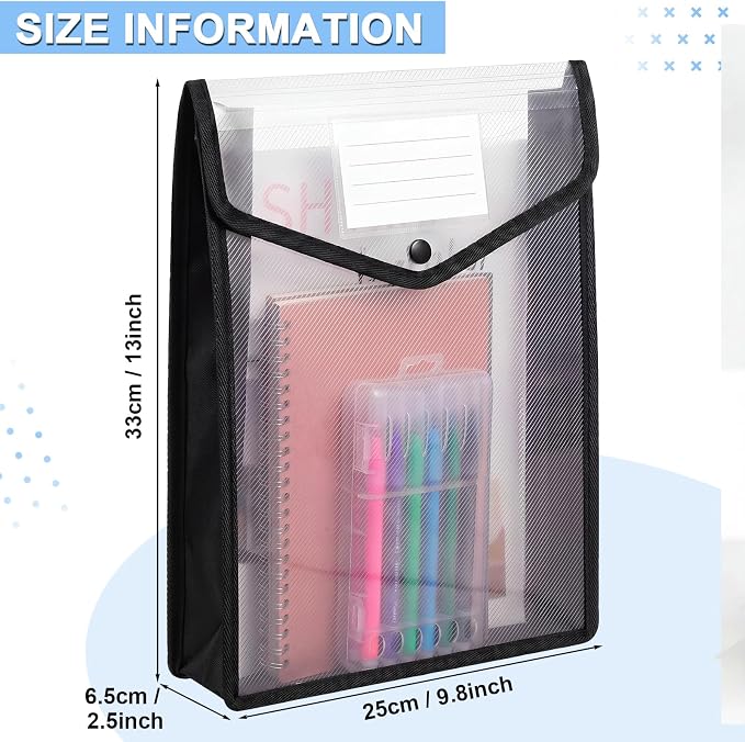 Epakh 10 Pieces Plastic File Folders Envelope Expanding File Wallet Organizer - Image 2