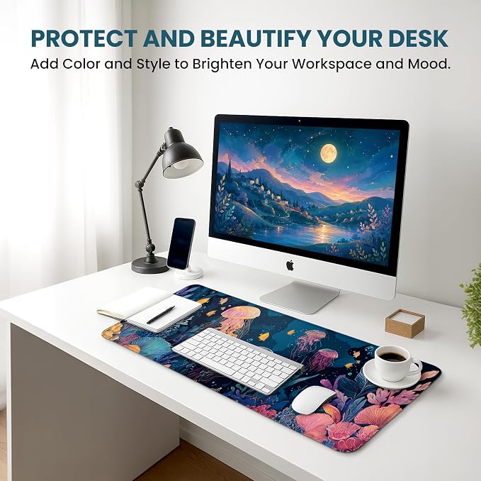 Aesthetic Desk Mat, Cute Ocean Jellyfish Desk Pad Protector - Image 6